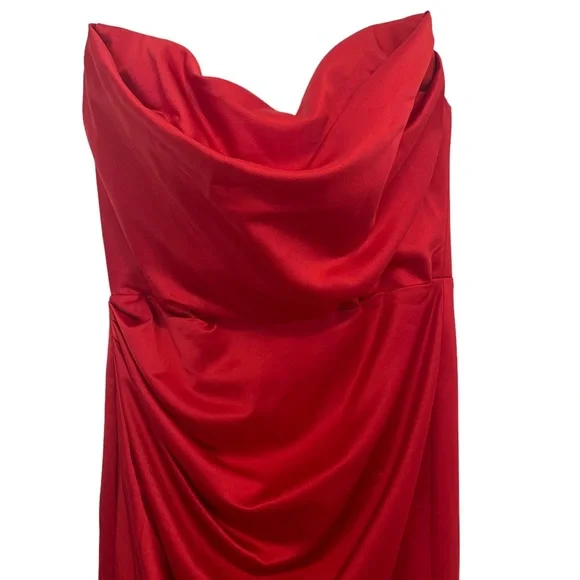 House of CB Adrienne Dress Red Satin Strapless Gown Sexy Romantic NWT Sz XL - Picture 16 of 16